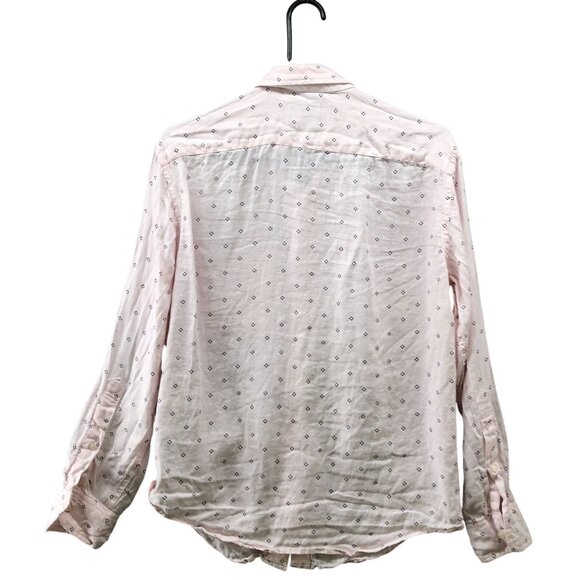 Abercrombie & Fitch 100% Linen Long Sleeve Shirt Mens XS Pink Button Down - Picture 2 of 8